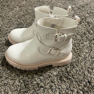 Cat & Jack White Kids Boots with Buckle Detail